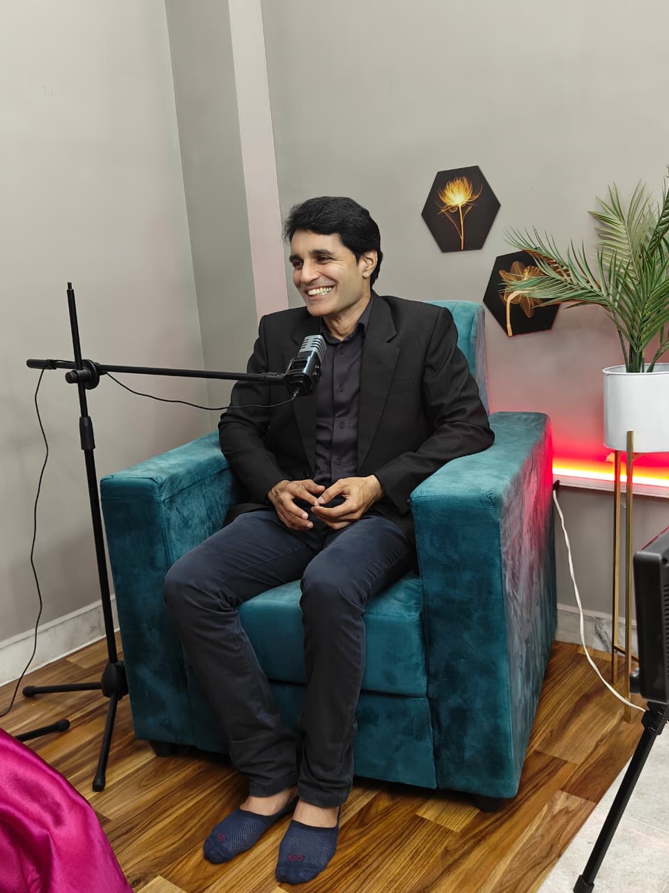 Dr. Raghu Vamsi sharing medical knowledge through podcast